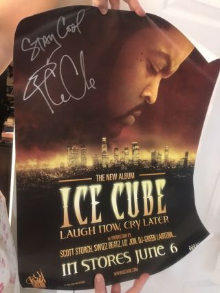 Ice Cube Autographed Signed Poster Laugh Now Cry Later