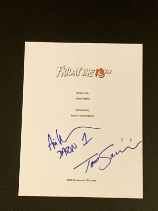 Ari Lehman Tom Savini Signed Friday The 13th Movie Script Jason Voorhees Jsa