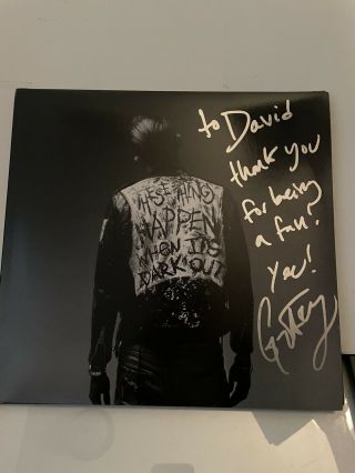 G - Eazy Autograph When Its Dark Out Vinyl/album “to David”,  Inscription