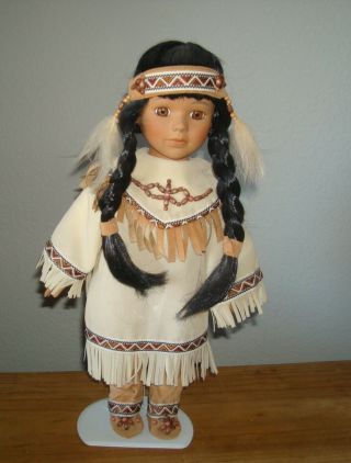 Vintage Porcelain Native American/indian Doll With Papoose Take A Lqqk