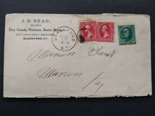 Kentucky: Blackford 1899 J.  R.  Head General Store Registered Cover,  Webster Co