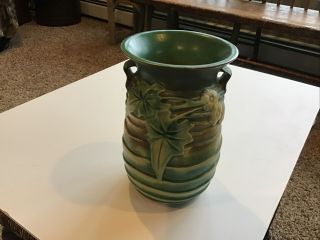 Vintage Art Pottery Flower Vase 7” Signed (w) Weller?