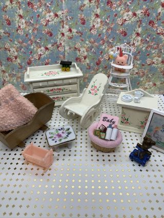 Dollhouse Vintage Baby Room Furniture And Accessories