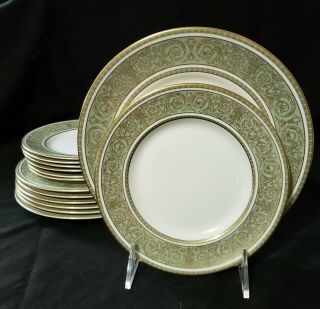 Royal Doulton English Renaissance 7 Salad Plates,  7 Bread Plates Minty 14 Pc