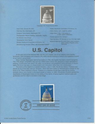 3472 $3.  50 Priority Mail,  U.  S.  Capitol Building 2001 Souvenir Page