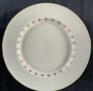 5 Dinner Plates Set Romance by LENOX E - 501 Rose Buds Gold Trim 10 1/2 