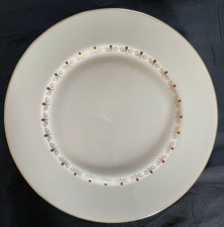 5 Dinner Plates Set Romance by LENOX E - 501 Rose Buds Gold Trim 10 1/2 