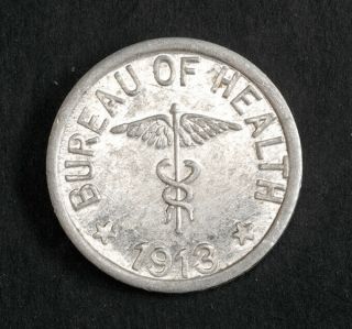 1913,  Philippines,  Culion Island.  Aluminum 1/2 Centavo " Leper Colony " Coin.  Unc