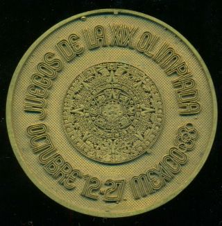 Mexico City 1968 Olympic Games Olympics Xix Olympiad Commemorative Aztec Medal