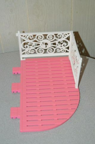Barbie Dream House 3 Story 2013 Patio Lanai Pink White Railing Rail Part X7949 -