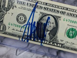“PRESIDENT” DONALD TRUMP SIGNED AUTOGRAPHED $1 DOLLAR BILL IN TOP LOADER 2