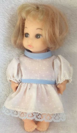 Rare Vintage Amanda Jane Doll Made In England 7.  5 " Brown Eyes Blonde Hair Outfit