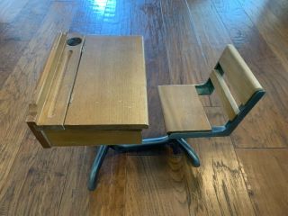American Girl Molly School Desk,  Wood And Metal,  Desk Opens,  Chair Swivels