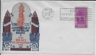 1941 854 Dec 15 150th Anniversary Bill Of Rights Staehle Cachet