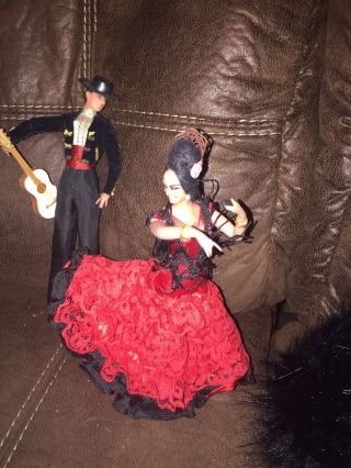 Vintage 10” Spanish Flamenco Dancer Dolls (couple)