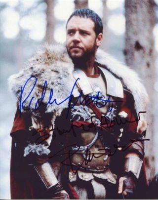 Gladiator Photo Signed By Russell Crowe & Ridley Scott With Bonus Quote