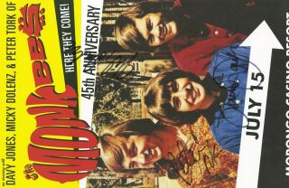 The Monkees autographed concert poster Davy Jones,  Micky Dolenz,  Peter Tork 2