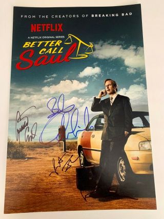 Better Call Saul Cast Signed X 4 12x18 Poster Autographed Odenkirk & Seehorn,  2