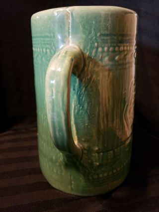 Antique Vintage McCoy Yelloware Stoneware Pottery Pitcher Green Grapes 2