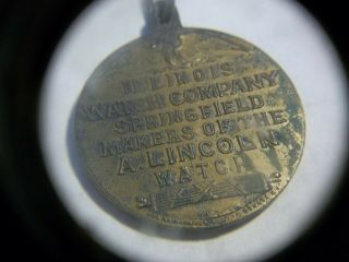 US Trade Token Abraham Lincoln 1909 Illinois Watch Co.  High Relief 3