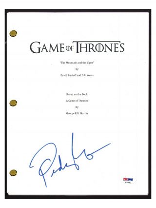 Pedro Pascal Signed Game Of Thrones " The Mountain And The Viper " Script Psa