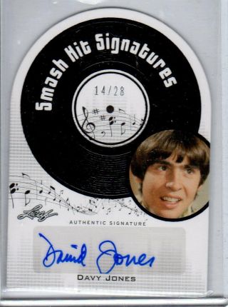 2011 Leaf Pop Century Davy Jones " Died Feb 29 2012/monkees /28 " Auto Autograph