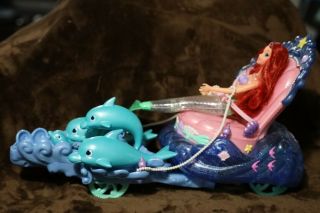 Disney Collector Doll Ariel And Her Dolphin Pulled Chariot 2005 & 2006 Mattel