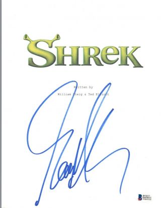 Eddie Murphy Signed Autographed SHREK Movie Script Beckett BAS 2