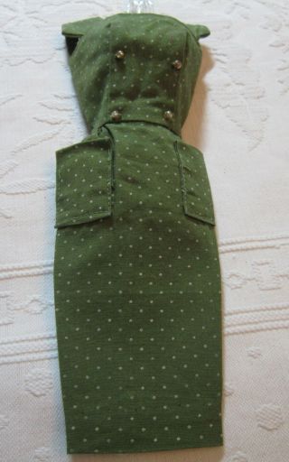 Vintage Barbie Olive Green Sheath Dress With Gold Buttons (1962 - 1963)