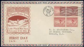 Us 716 2¢ Olympics,  Block Of 4 Fdc,  Roessler Cachet,  Vf,  Mellone $30.  00
