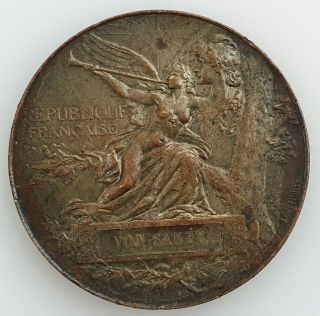 France - Universal Exposition 1889 Bronze Medal,  By Louis Bottee,  63 Mm,  104 Gr