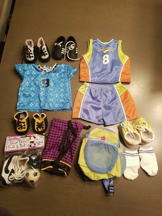 American Girl Sports Bundle: Soccer,  Basketball,  Backpack,  Sneakers,