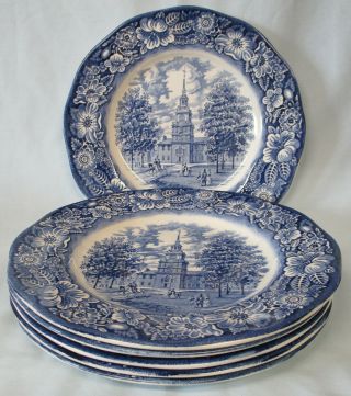 Staffordshire Liberty Blue Dinner Plate Set Of 6