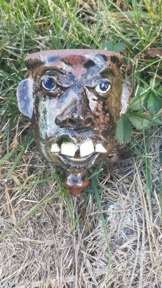 Catawba Valley Pottery Wall Pocket Face Jug Michael Ball Southern Folk Alkaline