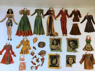 Rare 1942 Hedy Lamarr Paper Doll Merrill Publishing 3482 Cut Clothes Accessory