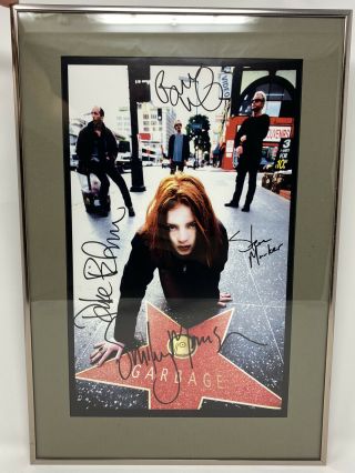 Garbage Band Signed And Framed Matted Poster Shirley Manson 1998 Hollywood Star