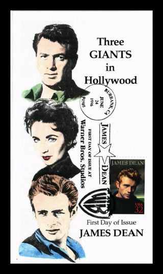Us Cover James Dean Actor Legends Of Hollywood Fdc Hand Colored Cachet