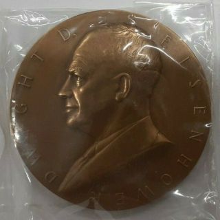 Us Dwight D.  Eisenhower Presidential High Relief Bronze Inaugural Medal