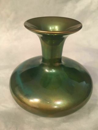 Green Iridescent Zsolnay Pecs Hungary Eosin Art Pottery Vase