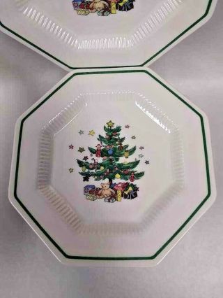 Set Of 8 Nikko Japan Christmastime Octagon Christmas Tree Bowls 6 3/4 "