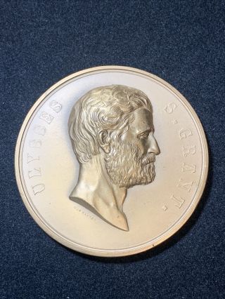 Us Ulysses S.  Grant Presidential High Relief Bronze Inaugural Medal
