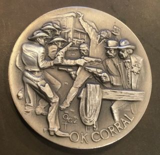 Longines Heritage Of The Golden West Ok Corral Gun Fight Earp Silver Coin Medal