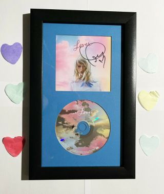 Framed Taylor Swift Signed Lover Booklet,  With,  Lover Cd Album & Cd Single
