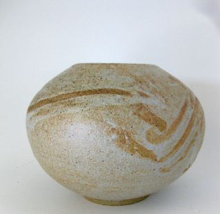 Northern California Studio Art Pottery Shino Glazed Vessel Vase By Glenn Husted