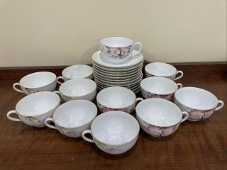Vintage Noritake Azalea Tea Cup Saucer Set Of Twelve