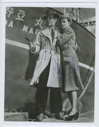 Mary Astor: Signed Photograph In The Maltese Falcon With Humphrey Bogart