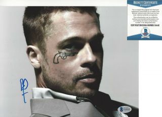 Actor Brad Pitt Signed Fight Club 8x10 Movie Photo Beckett Bas Seven Troy