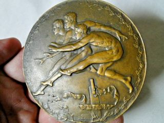 Vintage Medallic Art Co Ny 3” Bronze Medal R.  Tait Mckenzie’s The Joy Of Effort