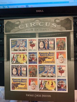 [sold] Us 4898 - 4905 Vintage Circus Posters Sheet Of 16 Mnh