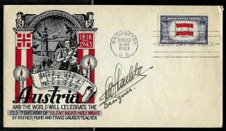 1943 Overrun Countries Austria Fdc 919 - Cachet Designed & Signed By Staehle